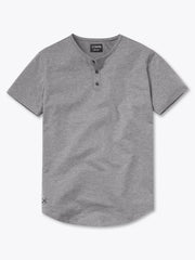 AO Henley Curve-Hem | Heather Grey Signature-fit PYCA Pro®