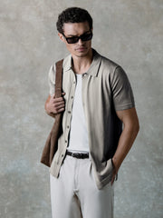 Riviera Knit Button Up | Morning Dove Signature-Fit