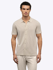 Riviera Knit Button Up | Sand Dune Signature-Fit