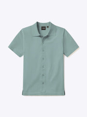 Riviera Knit Button Up | Stormy Sea Signature-Fit