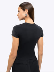 Tomboy Tee | Black Slim-Fit Tomboy-Cotton™