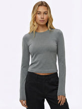 Long Sleeve Tomboy Tee | Heather Grey Slim-fit Tomboy-Cotton™