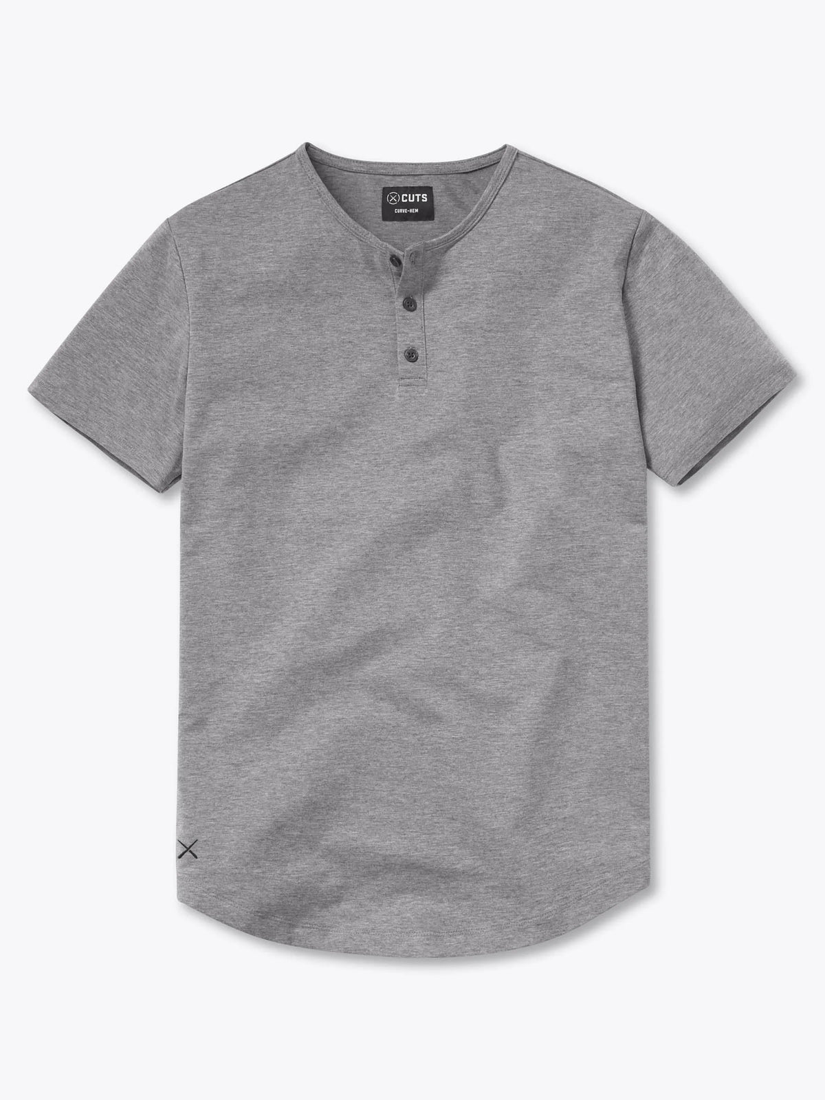 AO Henley Curve-Hem | Heather Grey Signature-fit PYCA Pro®