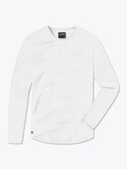AO Long Sleeve Curve-Hem Tee | White Signature-fit PYCA Pro®