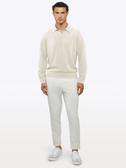 Riviera Knit Long Sleeve Polo | Sand Dune Signature-Fit
