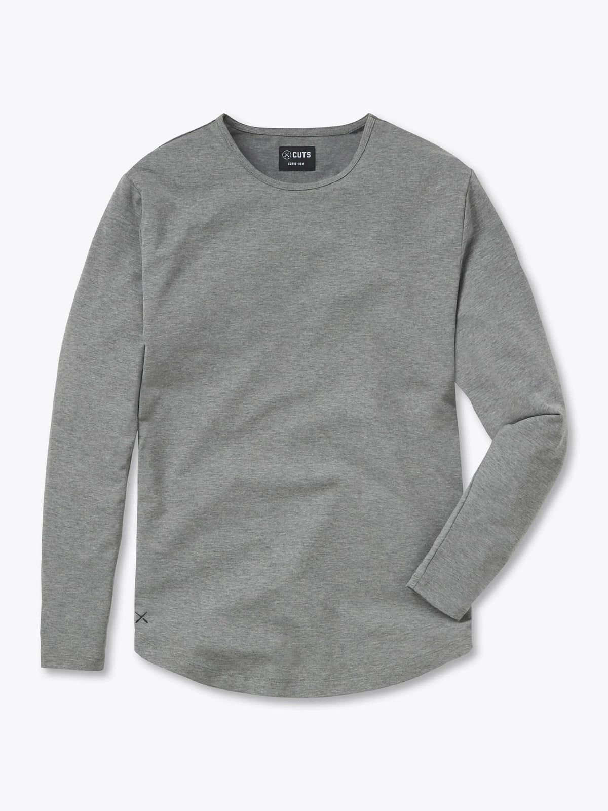 AO Long Sleeve Curve-Hem Tee | Heather Grey Signature-fit PYCA Pro®