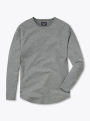 AO Long Sleeve Curve-Hem Tee | Heather Grey Signature-fit PYCA Pro®