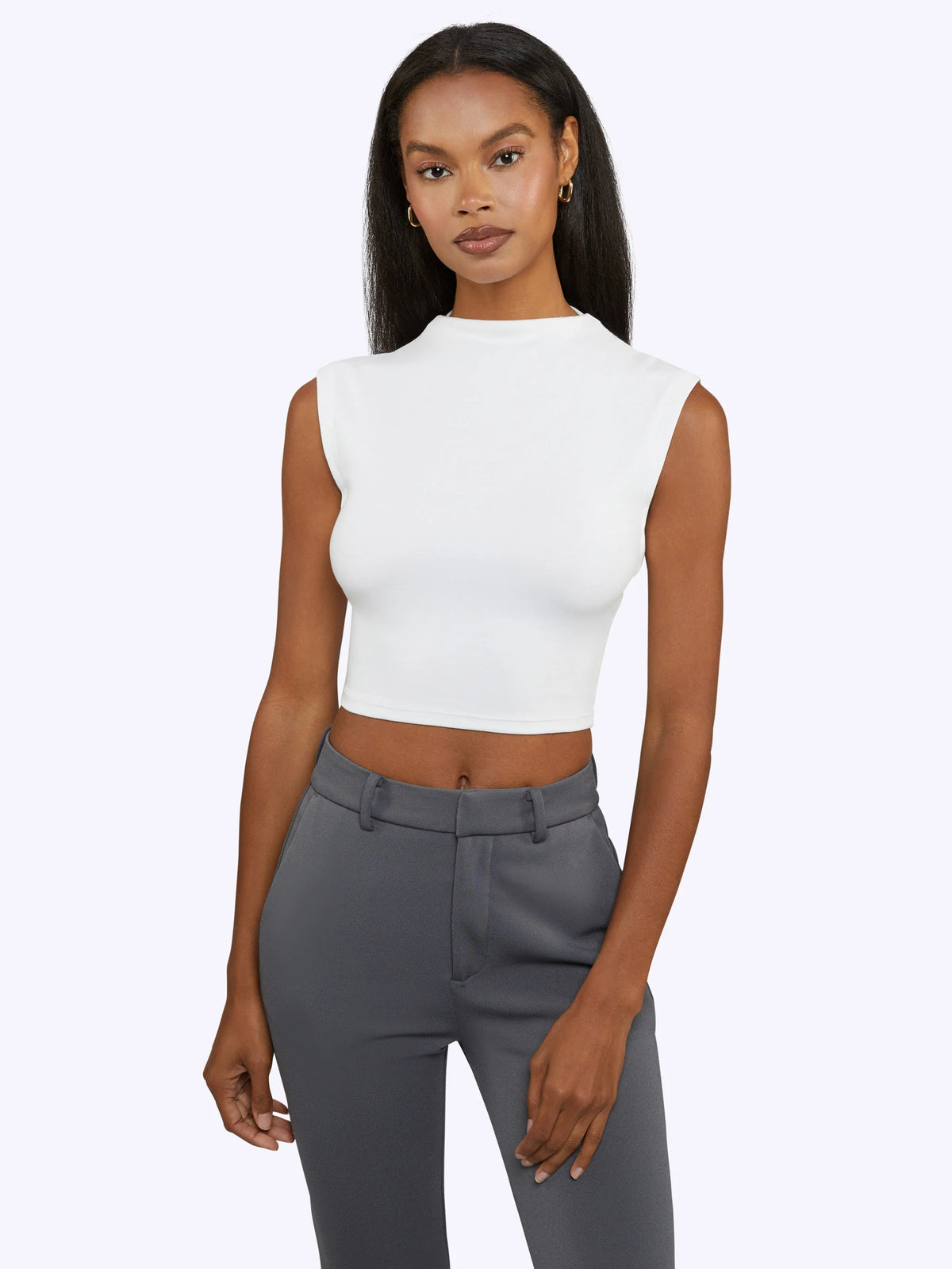 Sleeveless Tomboy Tee | White Tomboy-Cotton™