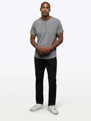 AO Henley Curve-Hem | Heather Grey Signature-fit PYCA Pro®