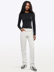 Long Sleeve Tomboy Tee | Black Slim-fit Tomboy-Cotton™
