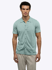 Riviera Knit Button Up | Stormy Sea Signature-Fit