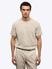 Riviera Knit Textured Tee | Sand Dune Signature-Fit