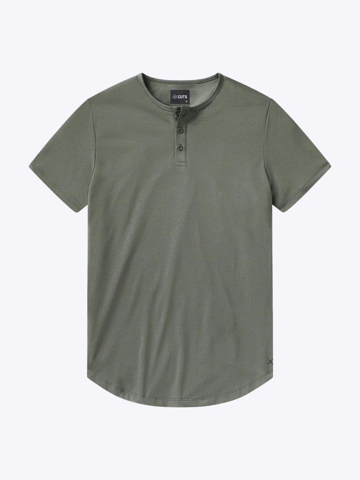 AO Henley Curve-Hem Tee | Gunmetal Signature-Fit PYCA Pro®