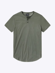 AO Henley Curve-Hem Tee | Gunmetal Signature-Fit PYCA Pro®