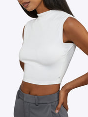 Sleeveless Tomboy Tee | White Tomboy-Cotton™