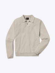 Riviera Knit Long Sleeve Polo | Sand Dune Signature-Fit