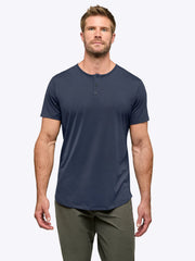 AO Henley Curve-Hem | Pacific Blue Signature-fit PYCA Pro®