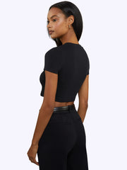 Tomboy Tee Cropped | Black Slim-fit Tomboy-Cotton™