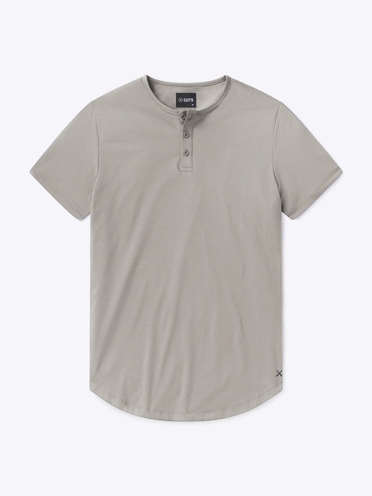 AO Henley Curve-Hem Tee | Morning Dove Signature-Fit PYCA Pro®